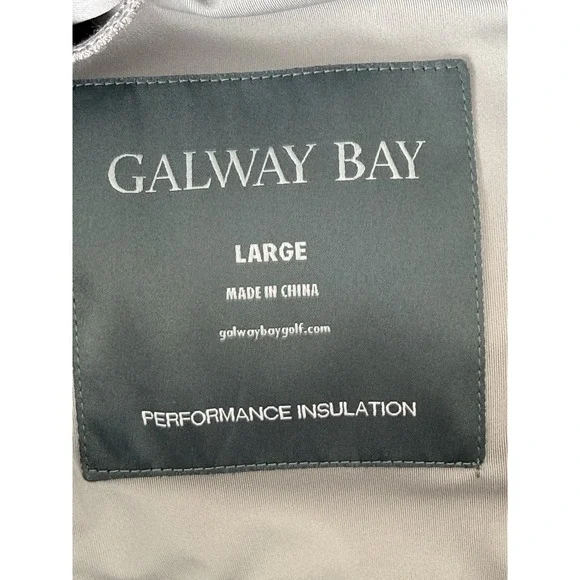 Galway Bay Men's Foyle Golf Performance Hybrid Midlayer Pullover Gray Size Large